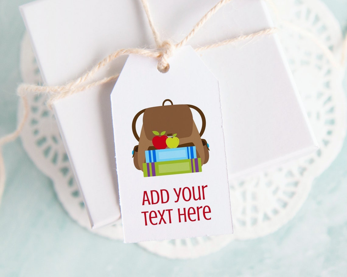 School Gift Tags Printable Gift Tag Editable Corjl Favor - Etsy