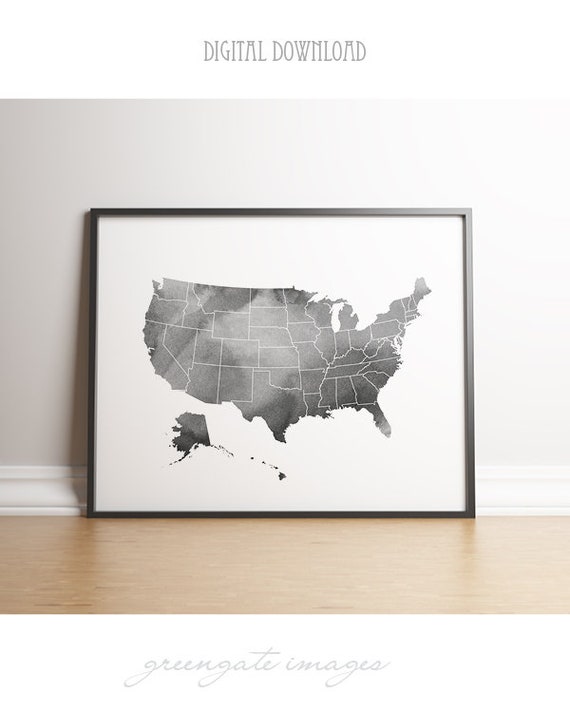 United States Map Printable usa art large download dorm | Etsy
