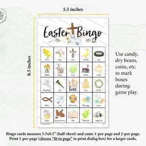Christian Easter Bingo: 50 printable unique cards, Resurrection church game, Sunday school, kids game, seniors activity, religious holiday image 4