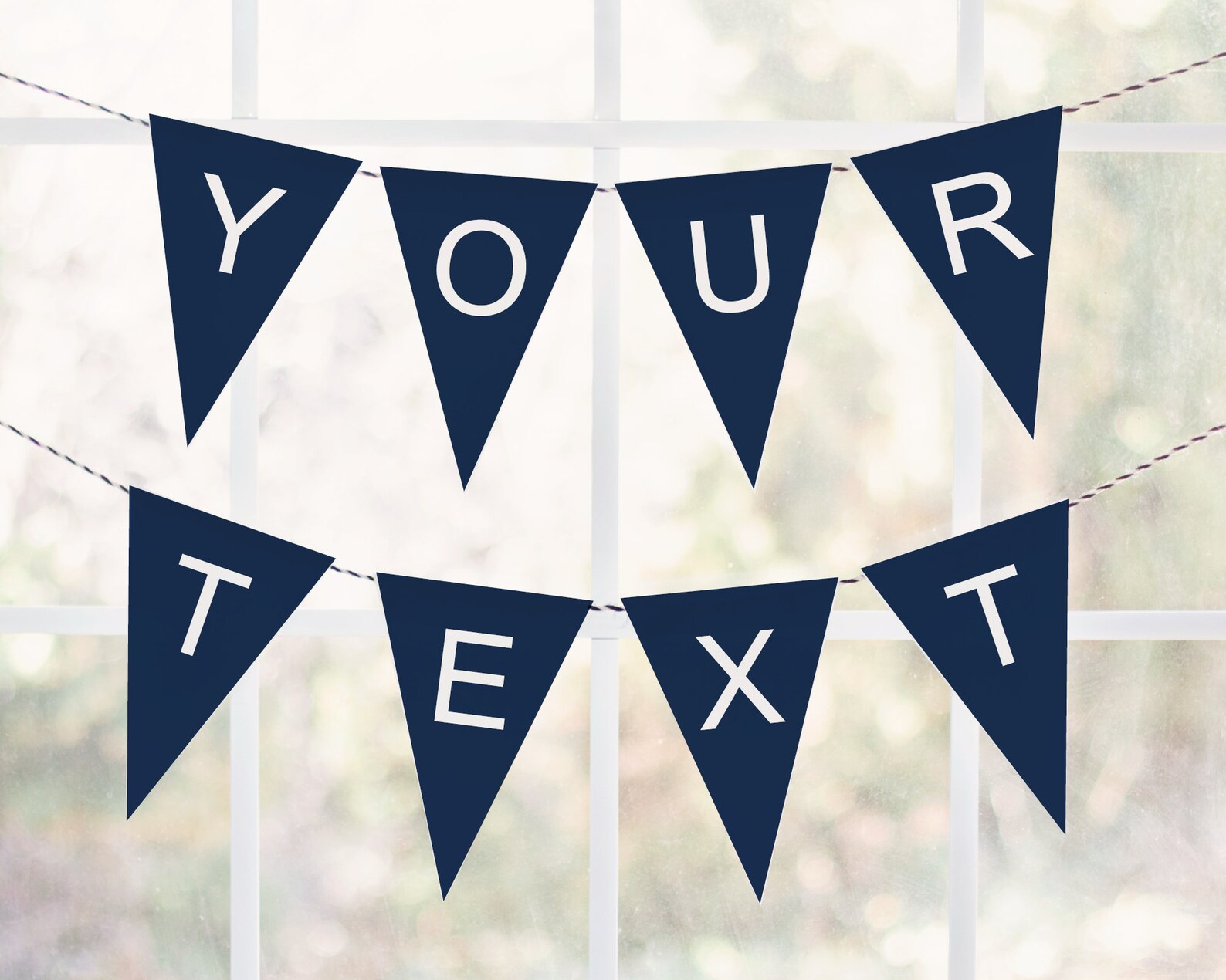 Navy Letter Banner Bunting Download Editable Banner Party Etsy