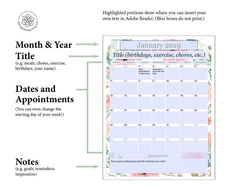 calendar template editable calendar page basic any month