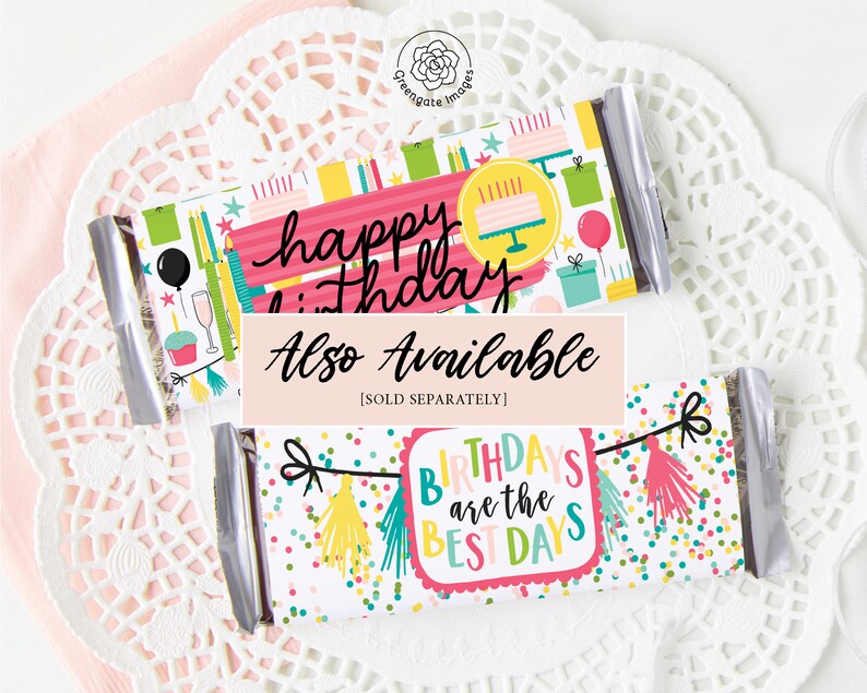Happy Birthday Candy Bar Wrappers PRINTABLE Hershey Bar - Etsy