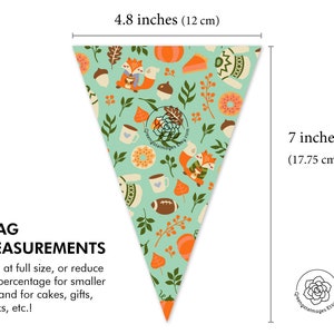 Fall Bunting - PRINTABLE Instant Download PDF. Teal/aqua/turquoise With ...