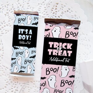 Candy Bar Wrappers - Custom Hershey wrap, Halloween candy bar, editable in Corjl, personalized candy label, large size, gender reveal favor