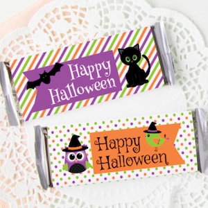 Emballages de barre chocolatée d&#39;Halloween - Emballage de barre chocolatée imprimable, Happy Halloween, idées de trucs ou de friandises en téléchargement immédiat, articles de fête d&#39;halloween