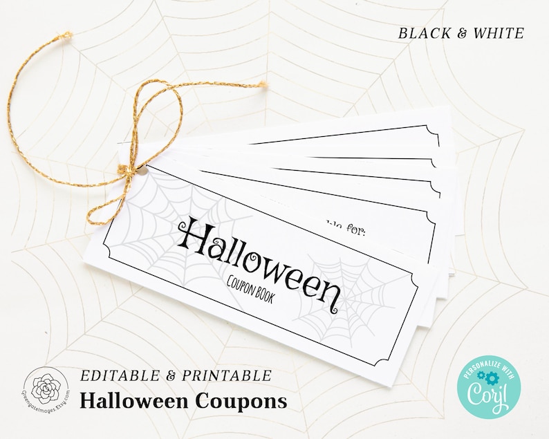 Halloween Coupon Template Printable coupon book editable Etsy