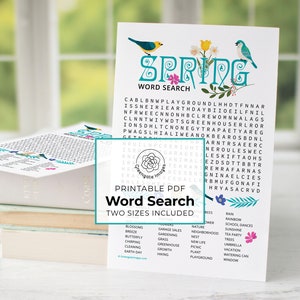 Spring Tea Word Search Buy Spring Word Search - PRINTABLE Downloadable Activity. Fun Word Find ...