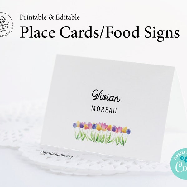 Spring Place Cards Etsy