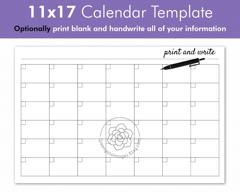 11x17-calendar-template-editable-landscape-calendar-any-etsy