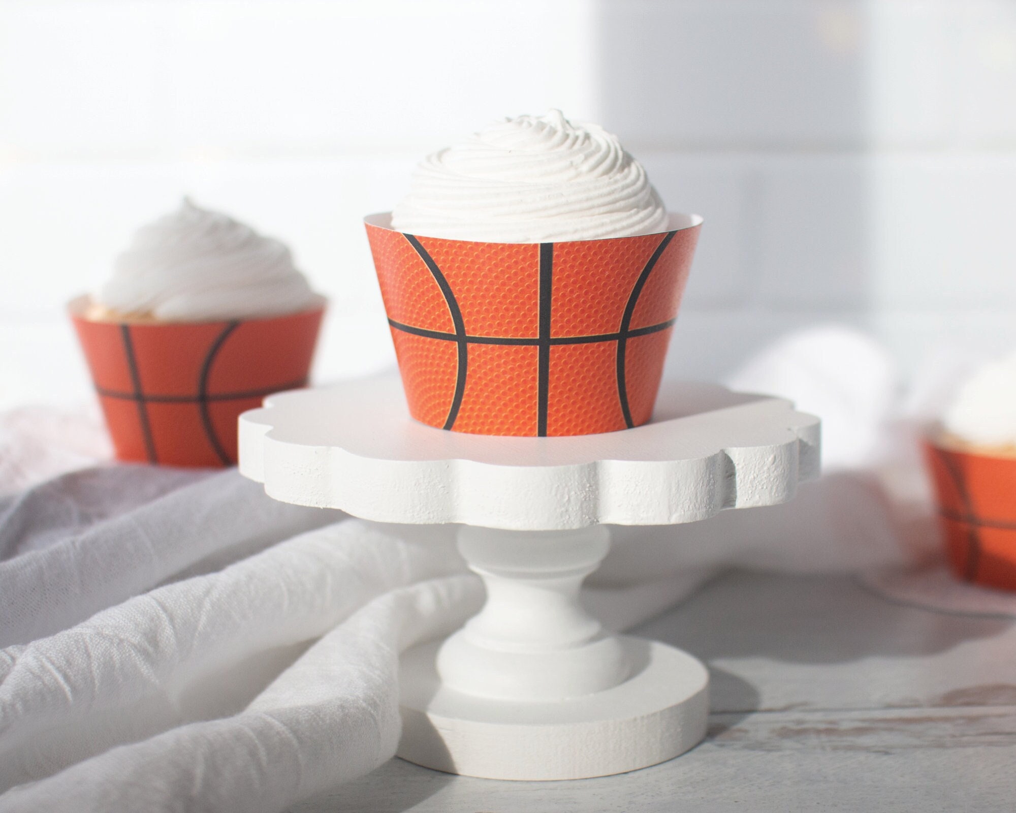 Basketball Cupcake Wrappers PRINTABLE instant download PDF Basketball party sports theme birthday hoops finals game watching