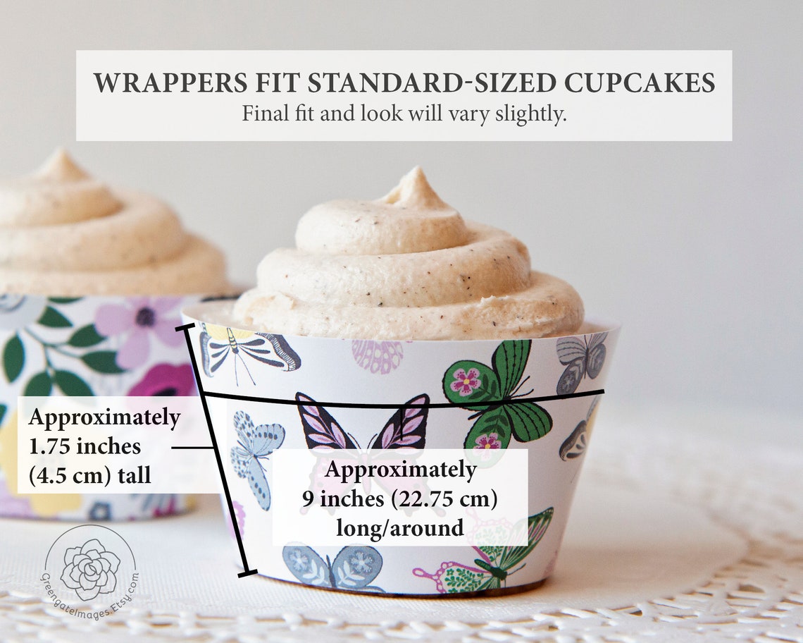 Butterfly Cupcake Wrappers PRINTABLE Cupcake Wrappers Etsy