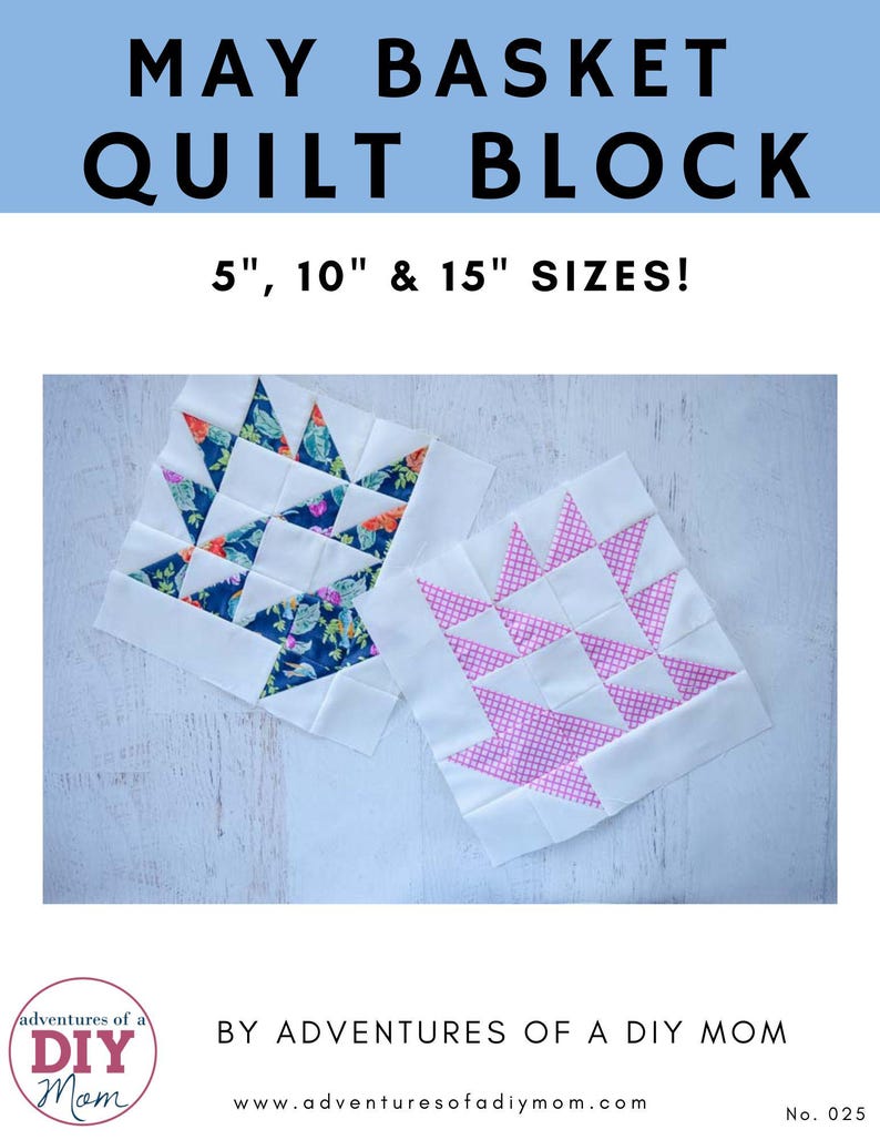 May Basket Quilt Pattern | Basket Block in 3 Sizes | Printable Quilt ...