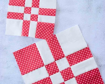 Bloque de edredón cruzado Counterchange / 3 tamaños / / Descarga digital en PDF