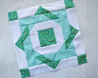 Patrón de bloque de marco tejido / Bloque de patchwork intermedio / Patrón de bloque de edredón en PDF / Descarga instantánea / Bloque de 16 pulgadas / Piezas tradicionales