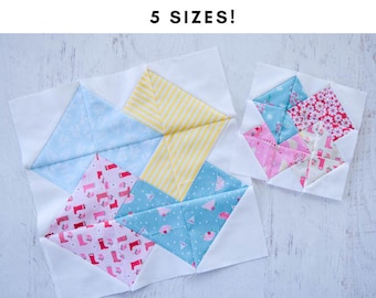 Card Trick Quilt Block Pattern – PDF Download | 5 Sizes!
