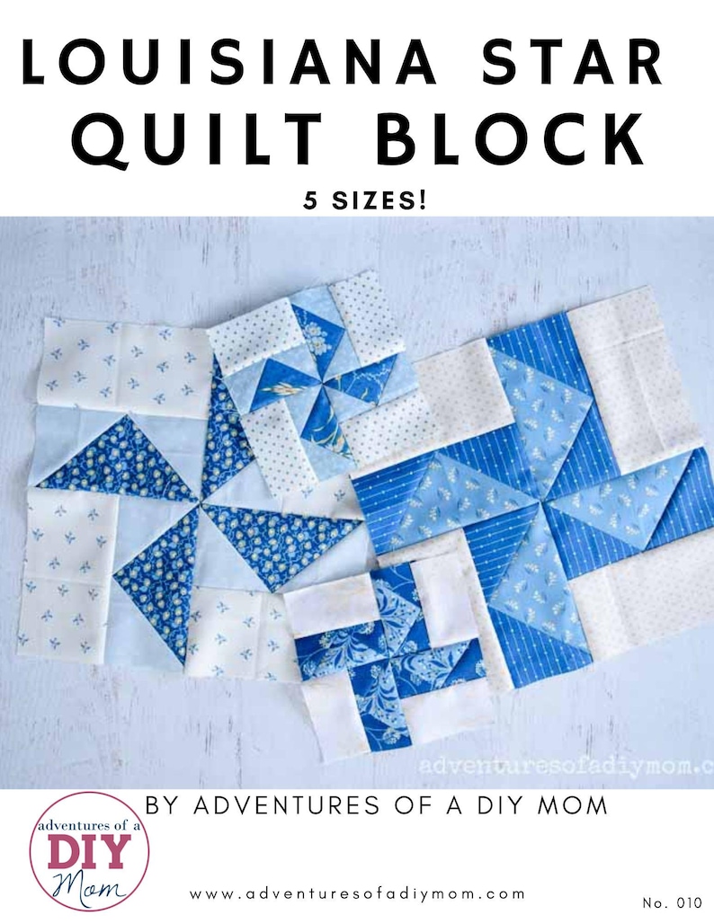 Louisiana Pattern Louisiana Star Quilt Block Pattern | PDF Download | 5 Sizes ...
