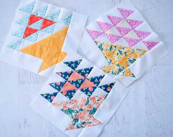 Patrón de bloque de edredón "Canasta de Papas Fritas" / Tamaños de bloque de 5", 10" y 15" / Patrón de edredón en PDF