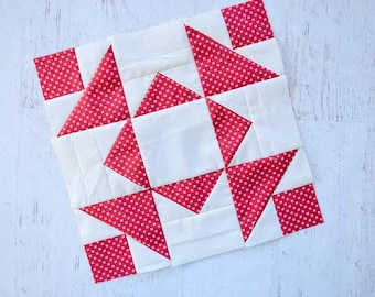 Patrón de bloque de edredón "Tía Dinah" / 5 tamaños / Piezas tradicionales / Descarga en PDF