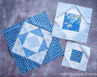 Economy Quilt Block Pattern | PDF Download | 6, 9 & 12-inch blocks | Beginner Friendly | AKA Floating Squares Quilt Block