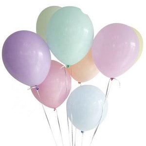 14 LARGE PASTEL BALLOONS rainbow colours matt macaron latex 2 of each colour, baby shower, wedding anniversary or childrens birthday party