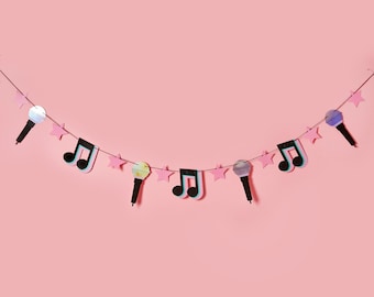 DISCO PARTY IRIDESCENT let's dance musical note star & mike garland 2M. Designed to jazz up your party with decor your guests will love