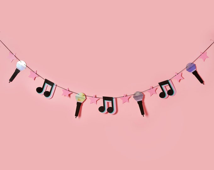 DISCO PARTY IRIDESCENT let's dance musical note star & mike garland 2M. Designed to jazz up your party with decor your guests will love