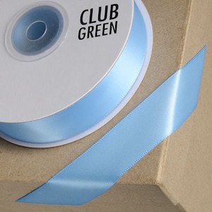 Fita de cetim dupla face azul céu, carretel completo de 25 metros, ideal para decoração de festa de casamento, presentes ou artesanato 3mm 6mm 10mm 15mm 23mm