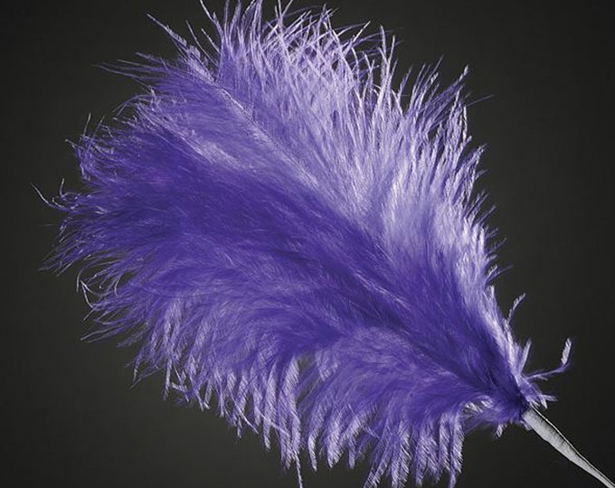 18 PURPLE real FEATHER spray. Each spray has 3 feathers great for crafting, hatmaking, wedding hair, floral decorations and bouquets
