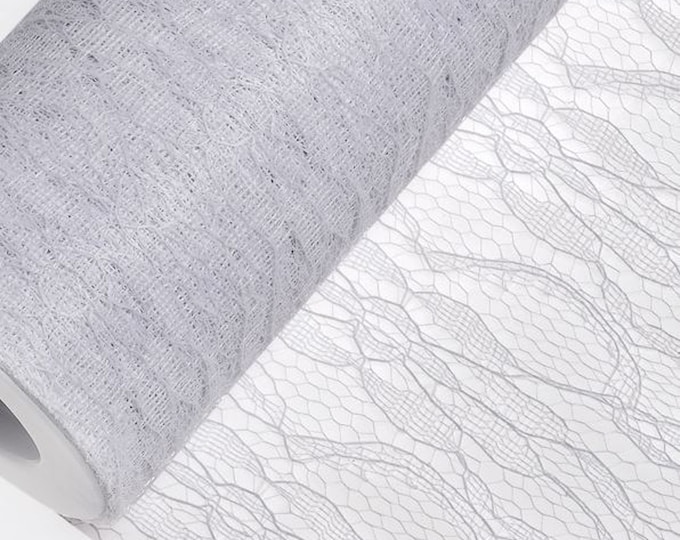 WIDE 290mm x 10m WHITE LACE net on a roll great for crafting, hatmaking, wedding hair, floral decorations and bouquets