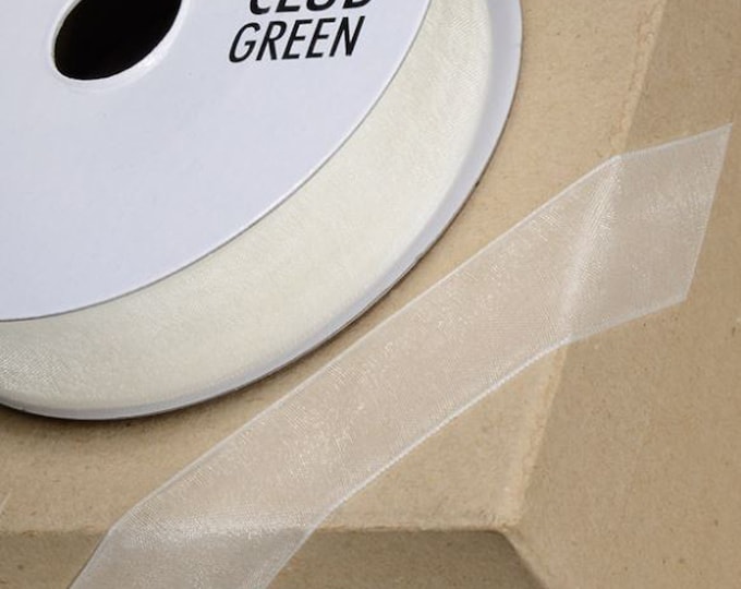 Free Postage! 25m reel IVORY CREAM organza woven edge ribbon ideal for decorating wedding party, gifts or crafts 3mm 6mm 10mm 15mm 23mm