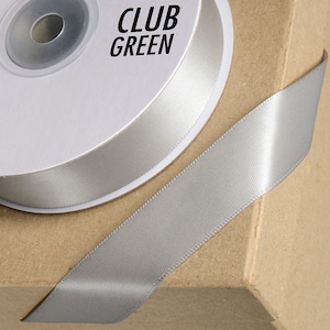 SILVER grau grau Doppelseitig Satinband volle 25 Meter Rollen ideal für Weihnachten Hochzeit Party, Geschenke Handwerk 3mm 6mm 10mm 15mm 23mm 38mm