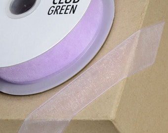 LILAC PURPLE woven edge organza ribbon full 25 meter reel ideal for decorating wedding party, gifts or crafts 3mm 6mm 10mm 15mm 23mm