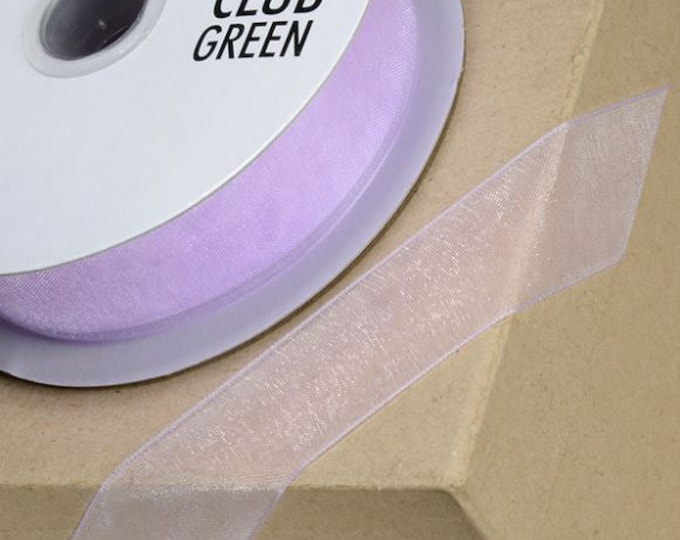 LILAC PURPLE woven edge organza ribbon full 25 meter reel ideal for decorating wedding party, gifts or crafts 3mm 6mm 10mm 15mm 23mm