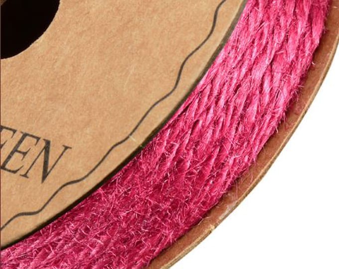 Burgundy HESSIAN burlap coloured STRING full reel 10m x 2mm ribbon  gifts or crafts Great for christmas decorating and hanging baubles
