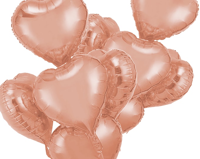 Large gold heart foil balloons