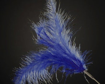 18 NAVY BLUE real FEATHER spray. Each spray has 3 feathers great for crafting, hatmaking, wedding hair, floral decorations and bouquets