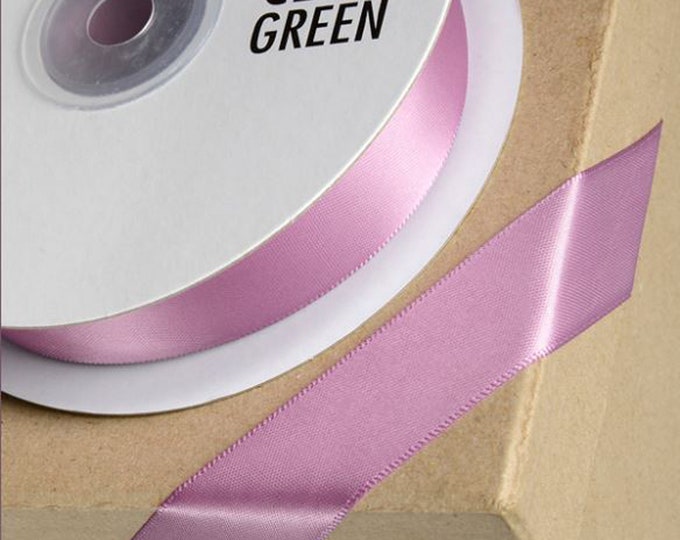 LILAC pink DOUBLE SIDED satin ribbon full 25 meter reel ideal for decorating wedding or party, gifts or crafts 3mm 6mm 10mm 15mm 23mm