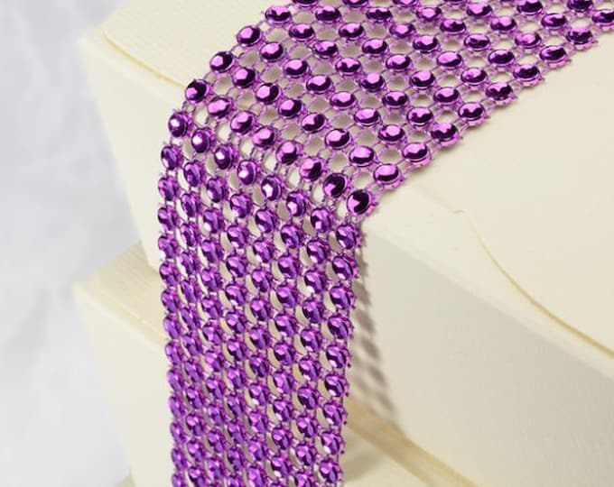 PURPLE DIAMANTE CRAFT sheet 8 rows of sparkling rhinestone diamante strips. 1.5m crafting, jewellry making embellishments
