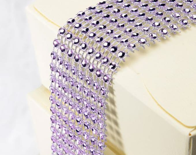LILAC DIAMANTE CRAFT sheet 8 rows of sparkling rhinestone diamante strips. 1.5m crafting, jewellry making embellishments