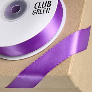 PURPLE purple DOUBLE SIDED satin ribbon full 25 meter reel ideal for decorating wedding party, gifts or crafts 3mm 6mm 10mm 15mm 23mm