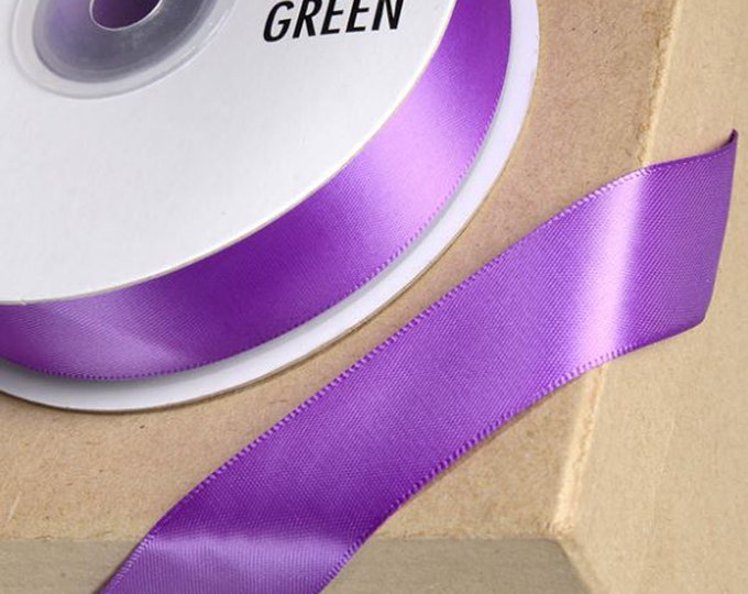 PURPLE purple DOUBLE SIDED satin ribbon full 25 meter reel ideal for decorating wedding party, gifts or crafts 3mm 6mm 10mm 15mm 23mm