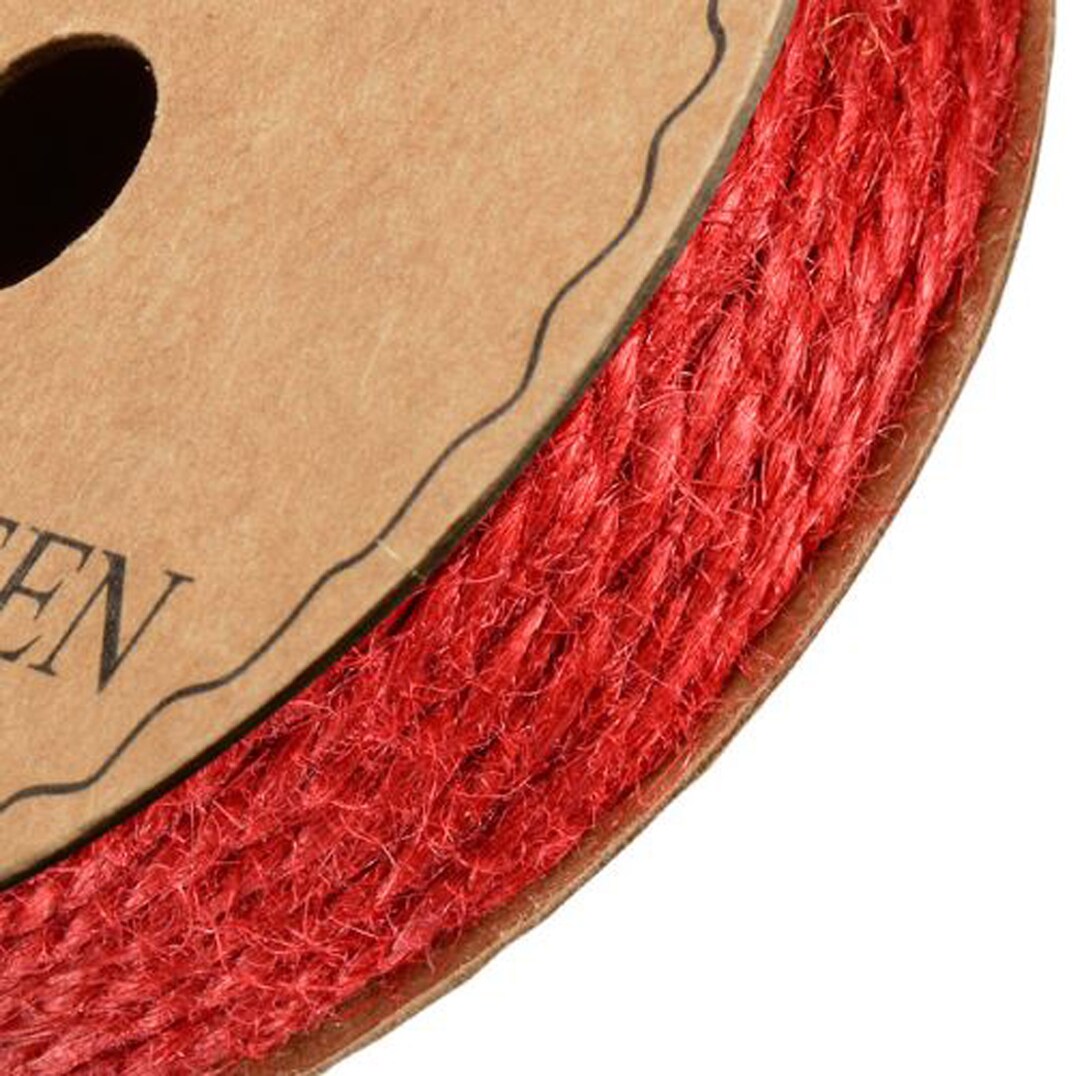 Burlap String Ribbon Red HESSIAN Burlap Coloured STRING Full Reel 10m X 2mm Ribbon Gifts or ...