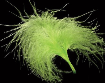 Pack of 36 LIME GREEN real FEATHER stems 90mm great for crafting, hatmaking, wedding hair, floral decorations and bouquets