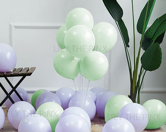 12 pack of pastel green and pastel purple 300mm macaron latex balloons baby shower gender reveal or childrens birthday party