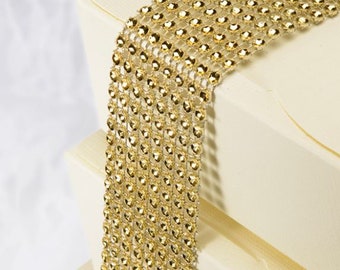 GOLD DIAMANTE CRAFT sheet 8 rows of sparkling rhinestone diamante strips. 1.5m crafting, jewellry making embellishments