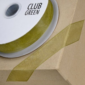 6mm MOSS green DOUBLE SIDED satin ribbon full 25 x 6mm meter reel ideal for decorating wedding party, gifts or crafts