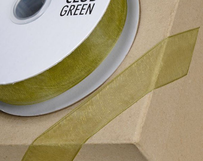 6mm MOSS green DOUBLE SIDED satin ribbon full 25 x 6mm meter reel ideal for decorating wedding party, gifts or crafts