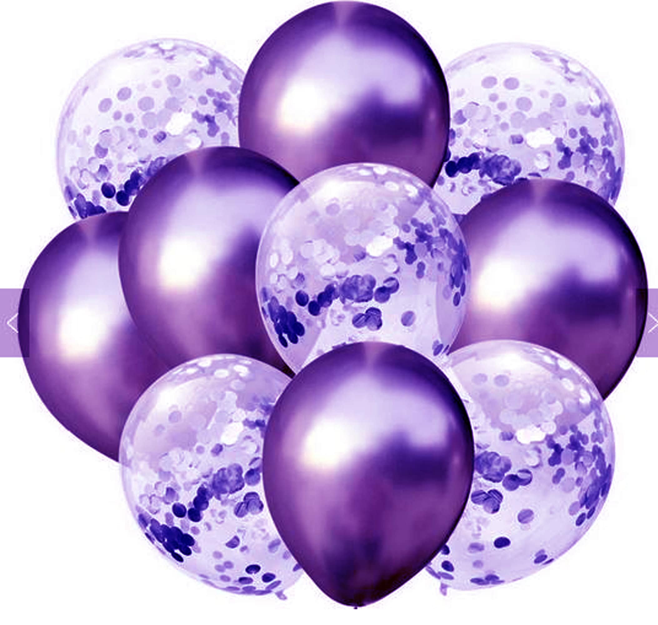 10 confezione di palloncini viola 5 viola metallici e 5 coriandoli viola  riempiti palloncini bambino doccia anniversario di nozze, festa di  compleanno per bambini -  Italia