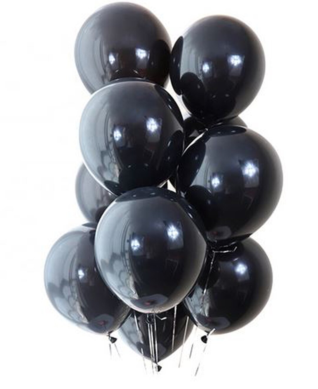 15 Pack of Black Metallic Shiny Black Balloons Celebration