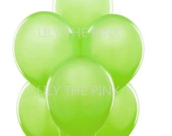 15 pack of LIME GREEN metallic pearl white balloons wedding anniversary, birthday party hen party christening holy communion